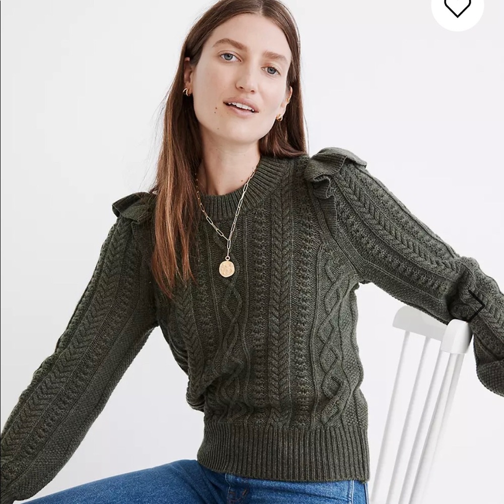 Madewell Hollydene Ruffle-shoulder sweater